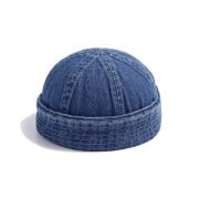 Japanese Style Washed Denim Beanie - Trendy Brand Unisex Retro Street Hip-Hop Sailor Cap - Image 3