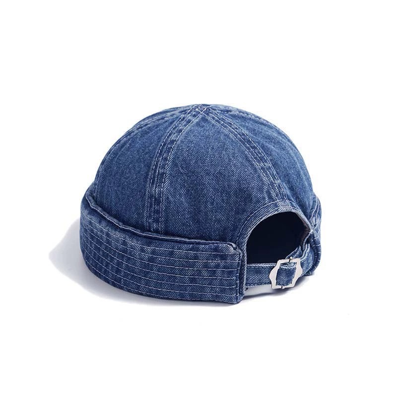 imgi_13_O1CN01ZOU1my1lv5jlMydkI_!!4005374880-0-cib.jpg_ Japanese Style Washed Denim Beanie - Trendy Brand Unisex Retro Street Hip-Hop Sailor Cap - Image 1